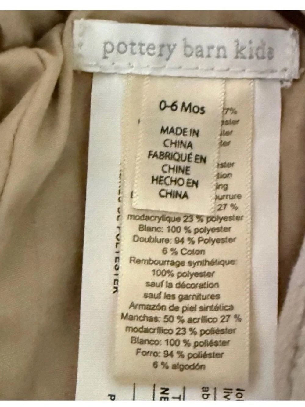 NEW POTTERY BARN KIDS Plush Woodland FAWN DEER Kids Costume SZ 0-6 MONTHS NWT - Picture 12 of 15